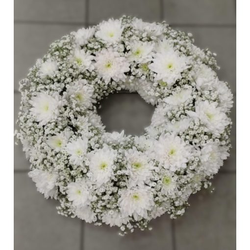 40 cm hófehér görögkoszorú